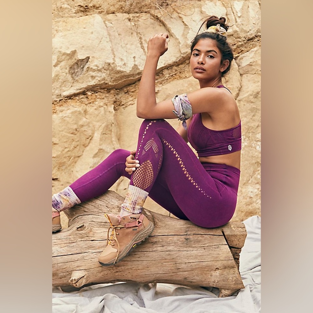 Free people High Rise Full-Length Running Through My Mind Leggings AÇAÍ Plum - Picture 2 of 4